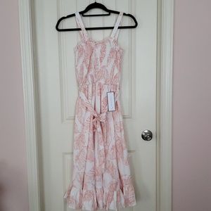 Goodnight Macaroon Leaf Midi Ruffle Dress NEW